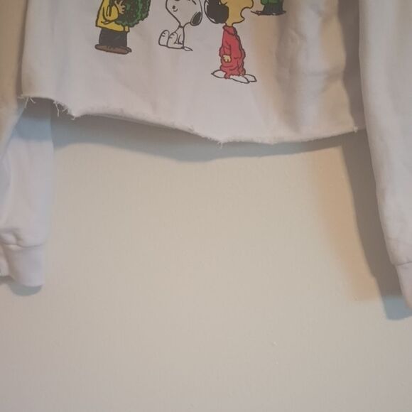 Peanuts Charlie Brown & Friends Womens Sz L Long Sleeve Cropped Tshirt - Picture 4 of 5